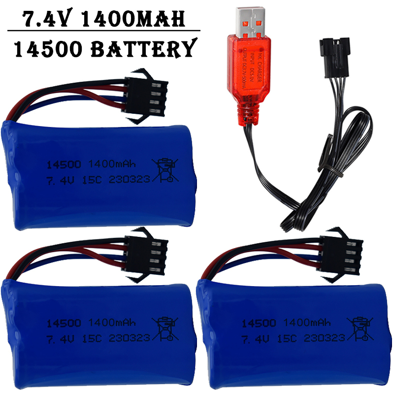 Rc Hobby Truck - Batterie lithium-ion 7.4V 1400mAh 14500, avec
